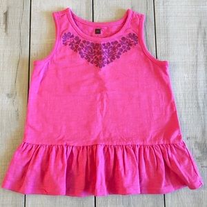 Embroidered Jackfruit Peplum Tank Top